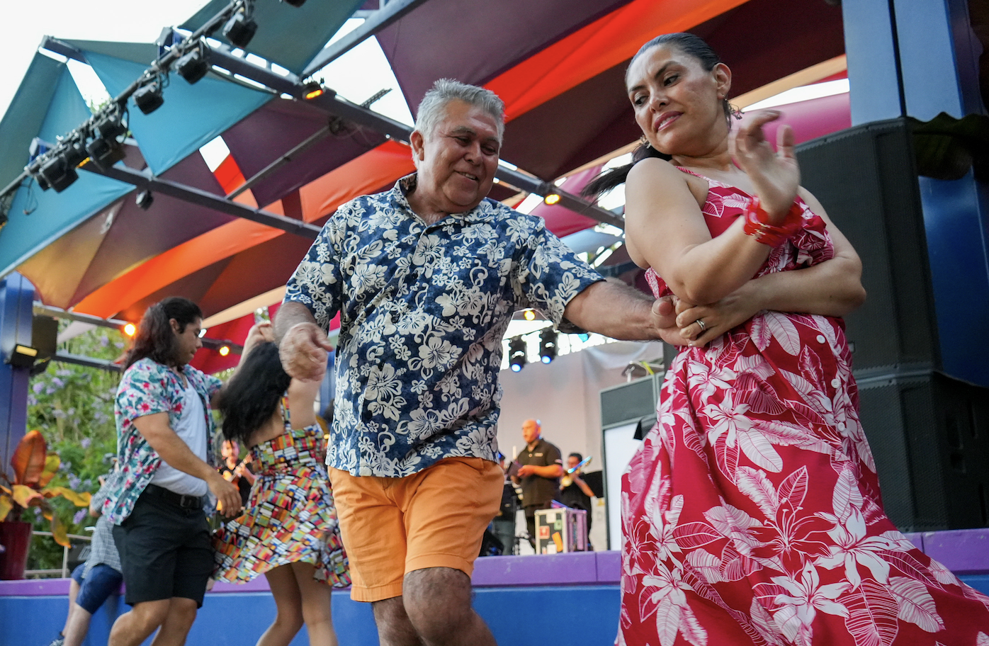 Couples dancing at Summer of Salsa Concert Series